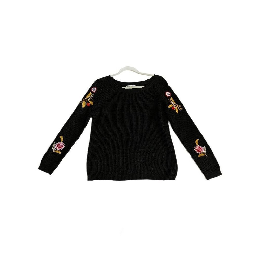 SIZE LARGE WOVEN HEART FOLK ART SWEATER COZY COMFORTABLE